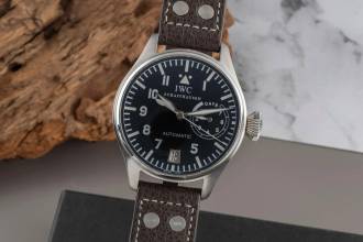 Thumbnail von IWC Große Fliegeruhr Schaffhausen Big Pilot Automatik 7 Days Edelstahl Herrenuhr Ref IW500201