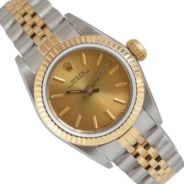  Rolex Oyster Perpetual 26 67193 26MM Champagne dial Full Set TOP Condition 