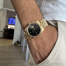 Thumbnail von Rolex Datejust 36 16018 President black dial Full Set TOP Condition 1986