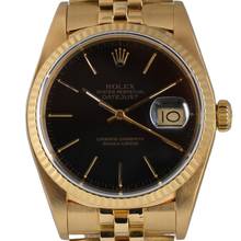 Thumbnail von Rolex Datejust 36 16018 President black dial Full Set TOP Condition 1986
