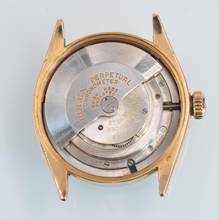 Thumbnail von Rolex Oyster Perpetual 34 6284 green enamel dial rose gold 18KT very rare 1957
