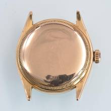 Thumbnail von Rolex Oyster Perpetual 34 6284 green enamel dial rose gold 18KT very rare 1957