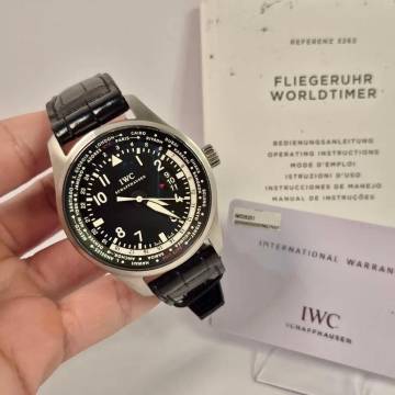  IWC Fliegeruhr Worldtimer Pilot Worldtimer GMT 45mm Automático Completo 