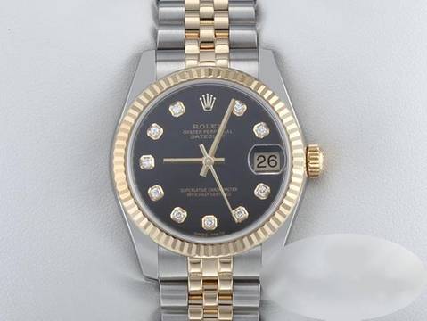 Rolex Lady-Datejust 31mm 178273 2012 Edelstahl Gelbgold 750 Diamanten Stainless Steel 18kt Yellow Gold Gold Black Dial