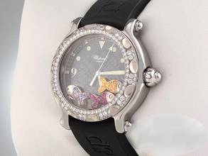 Thumbnail von Chopard Happy Sport Fish Edelstahl 28/8347 Saphire Rubine Diamonds Gold