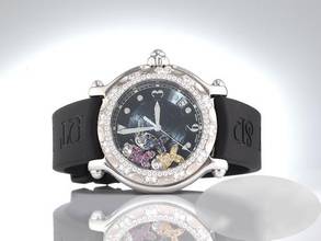 Thumbnail von Chopard Happy Sport Fish Edelstahl 28/8347 Saphire Rubine Diamonds Gold