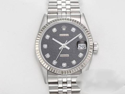 Rolex Datejust 31 31mm Stahl Weissgold 750 Diamanten Automatik Stainless Steel 18kt White Gold Jubilé-band Chronometer Oyster Black Dial