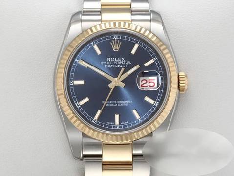  Rolex Datejust 36 36mm 116233 2011 Edelstahl Gelbgold 750 Automatik Stahl Gold Stainless Steel 18kt Yellow Gold Oyster-band Chronometer Blue Dial 