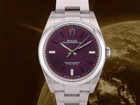 Rolex Oyster Perpetual 39 39mm Purple Dial Like New Full Set