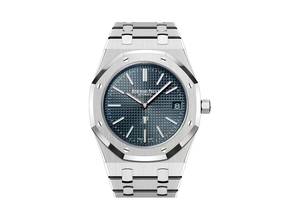 Thumbnail von Audemars Piguet Royal Oak Jumbo 16202st Jumbo Blau Zifferblatt Neu Komplettset. Neu 2024