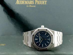 Thumbnail von Audemars Piguet Royal Oak Jumbo 16202st Jumbo Blau Zifferblatt Neu Komplettset. Neu 2024