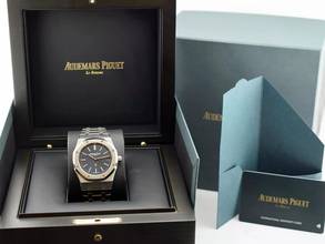 Thumbnail von Audemars Piguet Royal Oak Jumbo 16202st Jumbo Blau Zifferblatt Neu Komplettset. Neu 2024