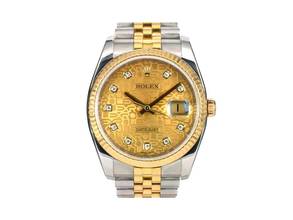 Thumbnail von Rolex Datejust 36 116233 36mm Gold Jubilee Dial With Big Diamonds - Full Set 2009