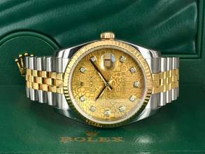 Thumbnail von Rolex Datejust 36 116233 36mm Gold Jubilee Dial With Big Diamonds - Full Set 2009