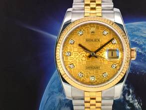 Thumbnail von Rolex Datejust 36 116233 36mm Gold Jubilee Dial With Big Diamonds - Full Set 2009
