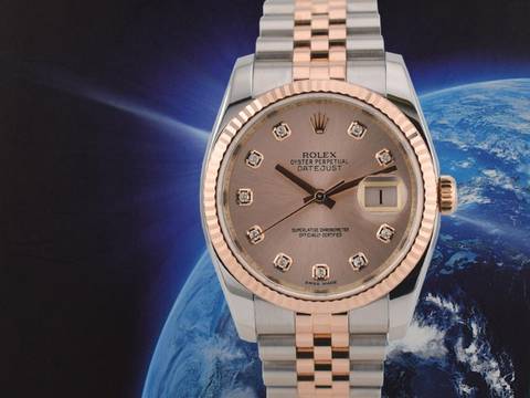 Rolex Datejust 36 116231 Steel & Rose Gold With Pink Diamonds Dial - Full Set 36mm