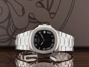 Thumbnail von Patek Philippe Nautilus 3800 Schwarz Römisches Zifferblatt Wie neu Komplettset 1998