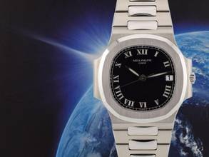 Patek Philippe Nautilus 3800 Schwarz Römisches Zifferblatt Wie neu Komplettset 1998