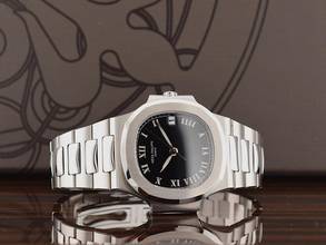 Thumbnail von Patek Philippe Nautilus 3800 Schwarz Römisches Zifferblatt Wie neu Komplettset 1998