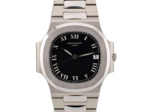Thumbnail von Patek Philippe Nautilus 3800 Schwarz Römisches Zifferblatt Wie neu Komplettset 1998