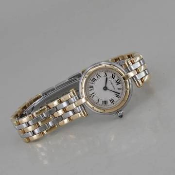  Cartier Panthère Vendome Quarz Ø 24 mm Stahl/18k Gold Armband 3 Streifen Gold Full Set 