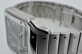 Thumbnail von Cartier Santos de Cartier Großes schwarzes Zifferblatt WSSA0096