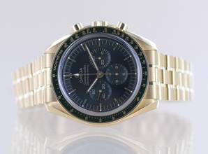 Thumbnail von Omega Speedmaster Professional Moonwatch Chronograph 18K Moonshinegold green dial 42 B+P