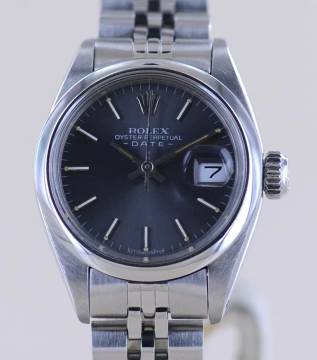 Rolex Oyster Perpetual Lady Date grey index dial Jubiléband 26mm polished Bezel