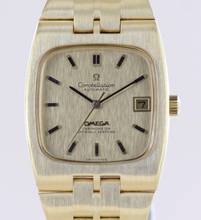 Thumbnail von Omega Constellation Automatic COSC Vintage 18K Gold Goldband Luxus rar