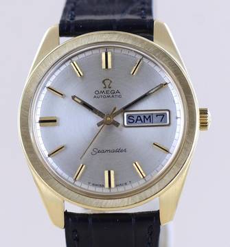 Omega Seamaster Automatic Onyx Marker Dial Vintage 18K Gold rar