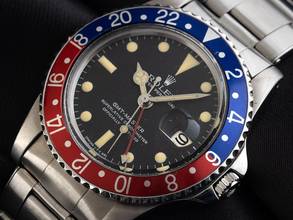 Thumbnail von Rolex GMT-Master Pepsi open 6/9 Ref.1675 1984 Box&Beschreibung Original Vintage Unpoliert GMT Master Pepsi open 6/9 Oyster Armband