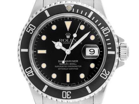  Rolex Submariner Date Ref.16610 1991 Box&Beschreibung Original Vintage Unpoliert Submariner Date Oyster Armband 