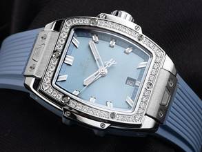 Thumbnail von Hublot Big Bang Unico Ref.682.SX.717B.RX.1204 2026 Full Set Ungetragen Spirit of Big Bang Steel Coal Blue Lady Diamanten 0,88ct Kautschuk Faltschließe