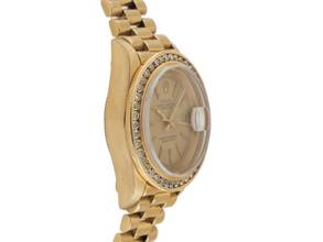 Thumbnail von Rolex Lady-Datejust Ref.69178 Bj.1988 Box&Beschreibung sehr gut Vintage Datejust 18kt Gelbgold 71g Diamanten 0,60ct open 6/9