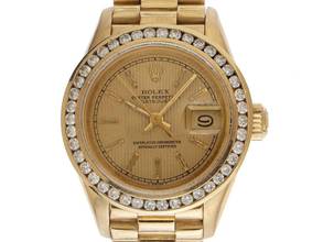 Thumbnail von Rolex Lady-Datejust Ref.69178 Bj.1988 Box&Beschreibung sehr gut Vintage Datejust 18kt Gelbgold 71g Diamanten 0,60ct open 6/9