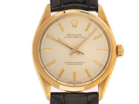  Rolex Oyster Perpetual 34 Ref.1005 1966 Box&Beschreibung Original Vintage Unpoliert Oyster Perpetual 18kt Gelbgold 