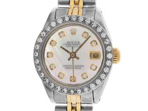 Thumbnail von Rolex Lady-Datejust Ref.6917 1977 Box&Beschreibung Original unpoliert Datejust Lady open 6/9 Diamanten 0,60ct Perlmutt