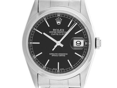 Rolex Datejust 36 Ref.16200 2003 LC 100 Full Set wie Neu Vintage Datejust Stahl Oyster Armband