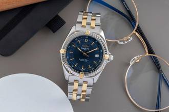 Thumbnail von Breitling Antares Blue Dial Stahl / Gold Automatik Herrenuhr B10048 Klassiker
