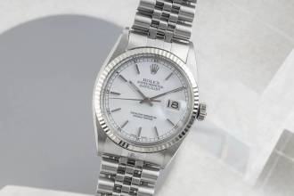 Thumbnail von Rolex Datejust 36 White Dial Stahl / Weissgold Automatik Herrenuhr Ref. 16014