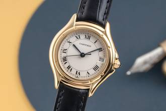  Cartier Cougar 18k (0,750) Gold Quarz Damenuhr Ref. W25012B9 887906 