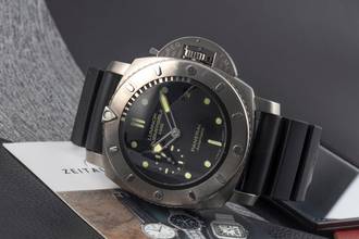 Thumbnail von Panerai Submersible 1950 3 Days Titan Automatik Herrenuhr Ref. PAM00364 B&P 2014