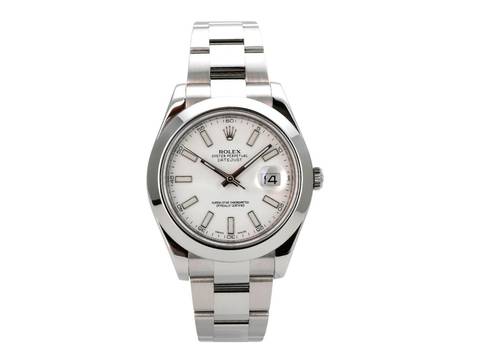  Rolex Datejust II 41 mm Edelstahl Ref. 116300 Weiß 