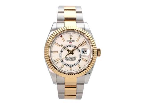 Rolex Sky-Dweller Edelstahl / Gelbgold 326933 Weiß
