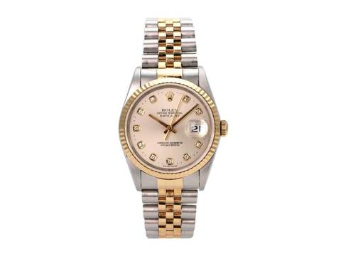 Rolex Datejust 36 Stahl / Gelbgold Ref. 16233 Silber Diamant