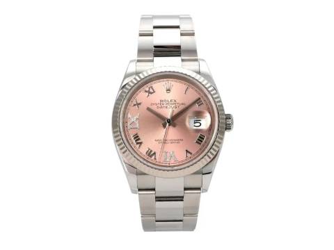 Rolex Datejust 36 Oystersteel / Weißgold 126234 Pink Römisch Diamant