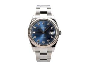 Thumbnail von Rolex Datejust 41 Edelstahl Weißgold 126334 Blau Diamant