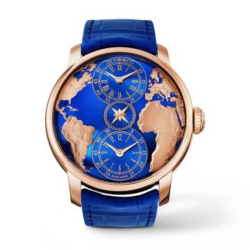 Jacob & Co. THE WORLD IS YOURS-DUAL TIME ZONE Limited Edit. 999 Roségold 18Kt. like new full set with box and papers