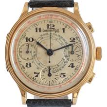 Thumbnail von Eberhard & Co. Extra-Fort Pre-Extrafort Oversize Split-Seconds-Chronograph Gelbgold 18KT sehr selten 1942