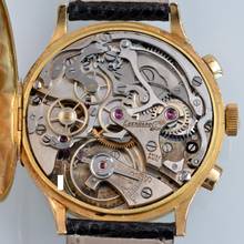 Thumbnail von Eberhard & Co. Extra-Fort Pre-Extrafort Oversize Split-Seconds-Chronograph Gelbgold 18KT sehr selten 1942